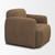 Saga Textured Brown Plush Fabric Upholstered Chair
