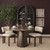 Sloan 80.5H Dark Brown Wood W/Black Metal Arched Curio Cabinet