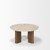 Syona Travertine + Mango Wood leg Oval Coffee table