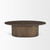 Terra 48L x 28W x 15H Dark Brown Wood Oval Fluted Coffee Table