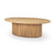 Terra 48L x 28W x 15H Light Brown Wood Oval Fluted Coffee Table