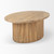 Terra 48L x 28W x 15H Light Brown Wood Oval Fluted Coffee Table