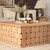 Trellyn 48" Light Brown Wood w/ Carved Woven Base Square Coffee Table