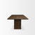 Trellyn 94" Dark Brown Solid Wood Carved Woven Base Rectangular Dining Table