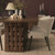 Trellyn 94" Dark Brown Solid Wood Carved Woven Base Rectangular Dining Table
