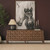 Trellyn Dark Brown Solid Wood 4-Door w/ Carved Woven Doors Closed Sideboard
