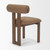 Tribeca Curve Open Back Mocha Fabric Tripod Frame Dining Chair