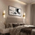 14 in. 2-Light Brass Modern Natural Alabaster Wall Sconce