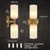14 in. 2-Light Brass Modern Natural Alabaster Wall Sconce
