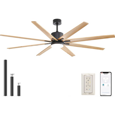 AKARI AIR 76 inch 8-Blade Smart Ceiling Fan with LED Light