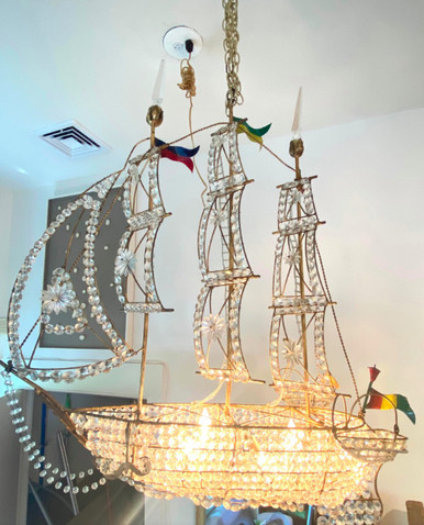Akari Crystal Boat Chandelier 34
