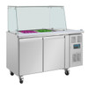 Polar U-Series GN Saladette Counter with Square Sneeze Guard 2 Door UA017