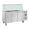 Polar U-Series GN Saladette Counter with Square Sneeze Guard 3 Door UA018