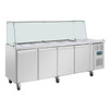 Polar U-Series GN Saladette Counter with Square Sneeze Guard 4 Door UA019