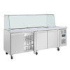 Polar U-Series GN Saladette Counter with Square Sneeze Guard 4 Door UA019