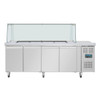 Polar U-Series GN Saladette Counter with Square Sneeze Guard 4 Door UA019