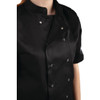 Whites Vegas Unisex Chefs Jacket Short Sleeve Black XS A439-XS