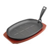 Olympia Cast Iron Oval Sizzler with Wooden Stand 280mm CC310