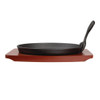 Olympia Cast Iron Round Sizzler with Wooden Stand CC311