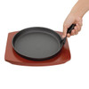 Olympia Cast Iron Round Sizzler with Wooden Stand CC311