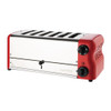 Rowlett Esprit 6 Slot Toaster Traffic Red w/2x Additional Elements & Sandwich Cage CH188