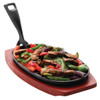 Olympia Cast Iron Oval Sizzler with Wooden Stand 240mm F464