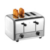 Full shot of Dualit Caterers Pop-up Toaster with 2 toasted bread.