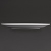 Side shot of Olympia Athena Narrow Rimmed Plates 254mm in a black background.