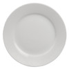 Full front view shot of Olympia Athena Wide Rimmed Plates 228mm White in a black background.