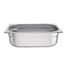 Side top view of Vogue Stainless Steel 1/2 Gastronorm Pan 100mm.