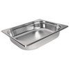 Side top view of Vogue Stainless Steel Perforated 1/2 Gastronorm Pan 65mm.