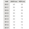 Metric chart for Vogue Stainless Steel Perforated Gastronorm Pan.