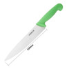 Hygiplas Chef Knife Green 21.5cm with measurement.