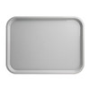 front view of Olympia Kristallon Polypropylene Fast Food Tray Grey Large 450mm.