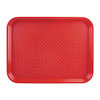 Front view of Olympia Kristallon Polypropylene Fast Food Tray Red Large 450mm.