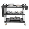Vogue Polypropylene Mobile Trolley Large with trays and plates.