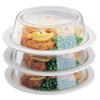 Vogue Polycarbonate Plate Cover used to cover plates with foods.