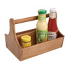 T&G Woodware Acacia Wood Condiment Basket With Handle