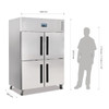 Polar G-Series Upright Double Stable Door Gastro Fridge 1200Ltr CW195