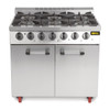 Buffalo 6 Burner Gas Oven Range with Castors CT253