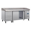 Polar U-Series Double Door Pizza Counter with Granite Top and Dough Drawers 290Ltr CT423