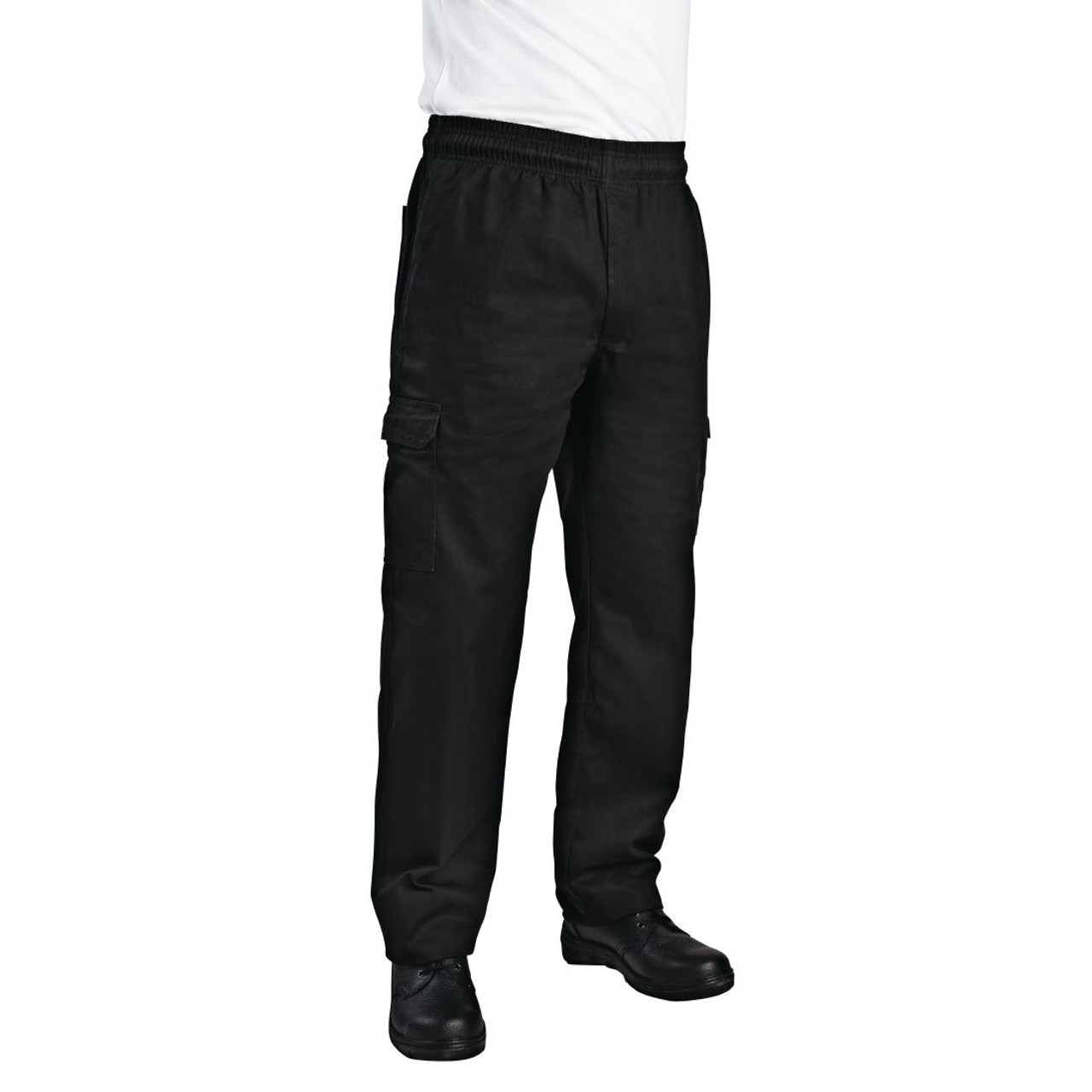 Chef Pants Cook Kitchen Trousers Catering Work Baggy Elastic Waist Uniform  | eBay