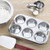 Vogue Stainless Steel Deep Muffin Tray 6 Cup E714
