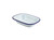 Enamel Rect. Pie Dish White & Blue 20cm 12 Pack
