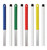 Group of Blue Yellow White Red and Green Mop Handles
