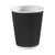 Full shot of 12 oz Disposable Black Ripple Wall Coffee Cups.
