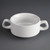 Full shot of Olympia Athena Stacking Soup Bowls 160mm 290ml in black background.