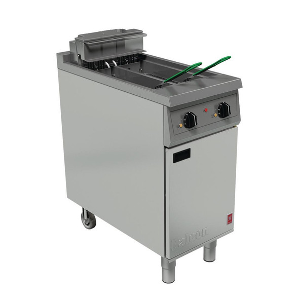 Falcon 400 Series Twin Pan Twin Basket Electric Fryer with Twin Filtration & Fryer Angel FW753