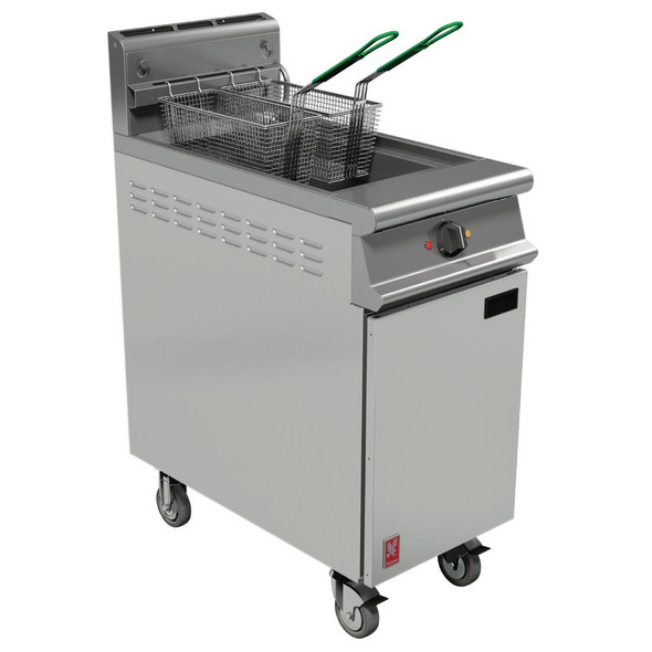 Falcon Dominator Plus Twin Basket Gas Fryer with Filtration & Fryer Angel in Castors Natural Gas FW757-N