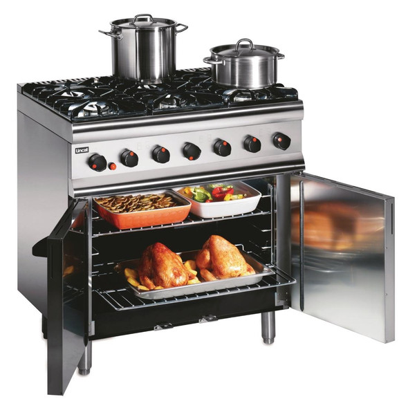 Lincat Silverlink 600 Propane Gas 6 Burner Oven Range with Rear Castors SLR9C/P GJ678-P